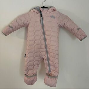 Pink Grey The North Face Infant Bunting 6-12 Month Baby Fleece Jacket One Piece